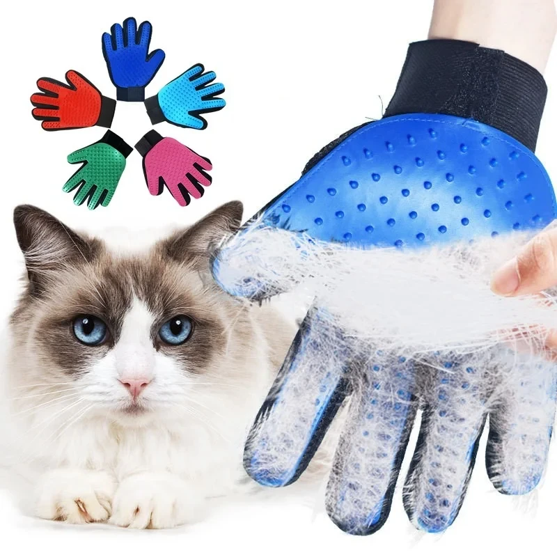 1PC Cat Hair Remove Gloves Rubber Pet Beauty Cleaning Grooming Effective Massage Dog Combs Floating Brush 6 Color