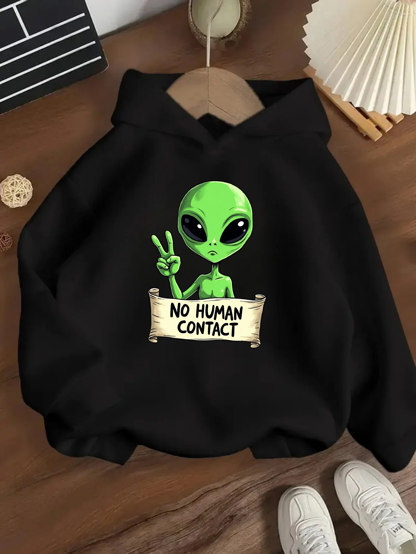 Autumn/Winter New Halloween Children's Hooded Sweatshirt, Spring/Autumn Alien Print Boys and Girls Hoodie Casual Christmas Gift