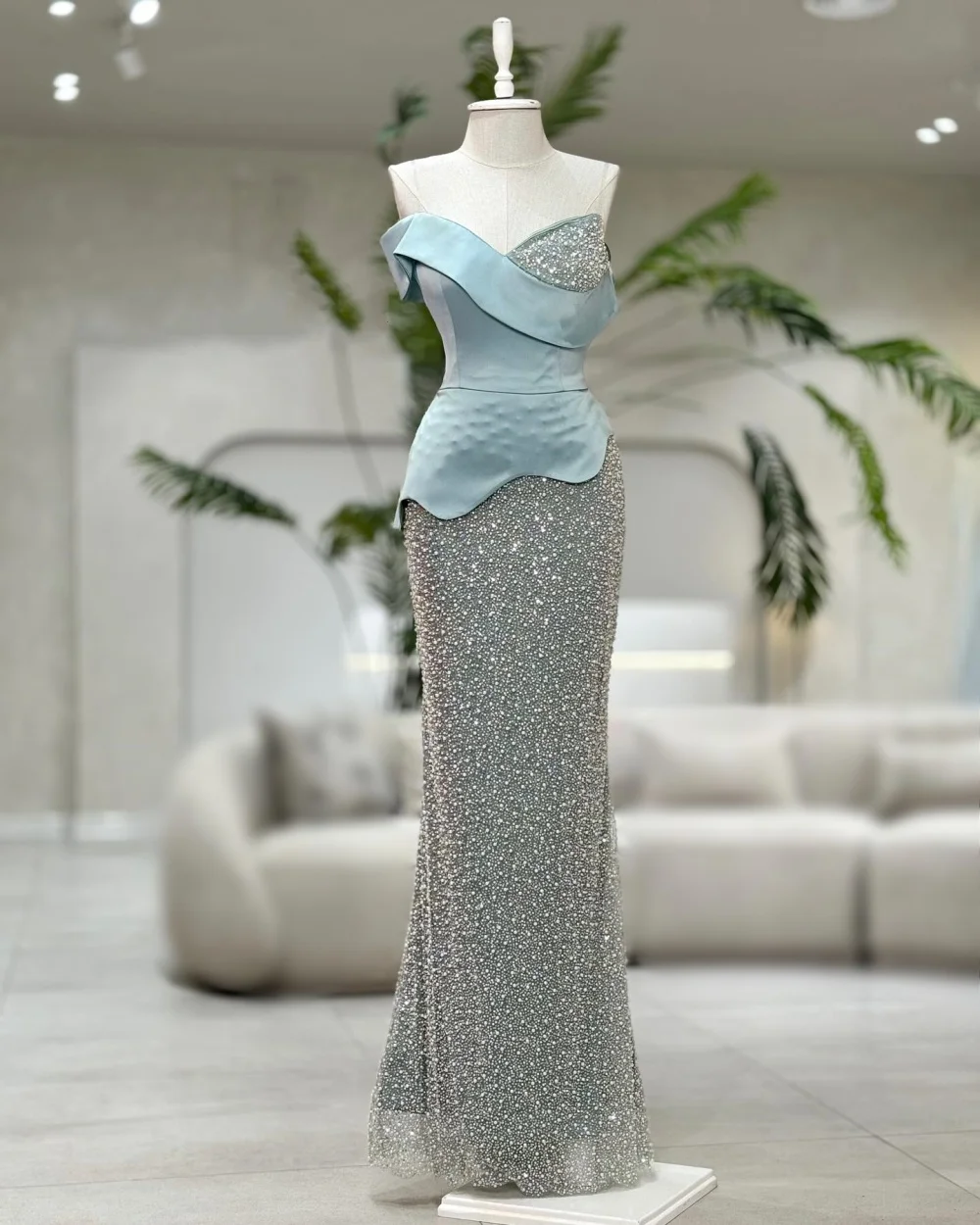 

Customized Beading Strapless Mermaid Long Dresses Bespoke Occasion Women's Luxury Evening Elegant Party Sparkle Charming
