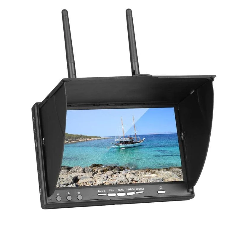 Fpv Lcd5802S 5802 pantalla LCD de Monitor de 7 "7 pulgadas con batería de polímero de litio de alto rendimiento incorporada adecuada para drones FPV