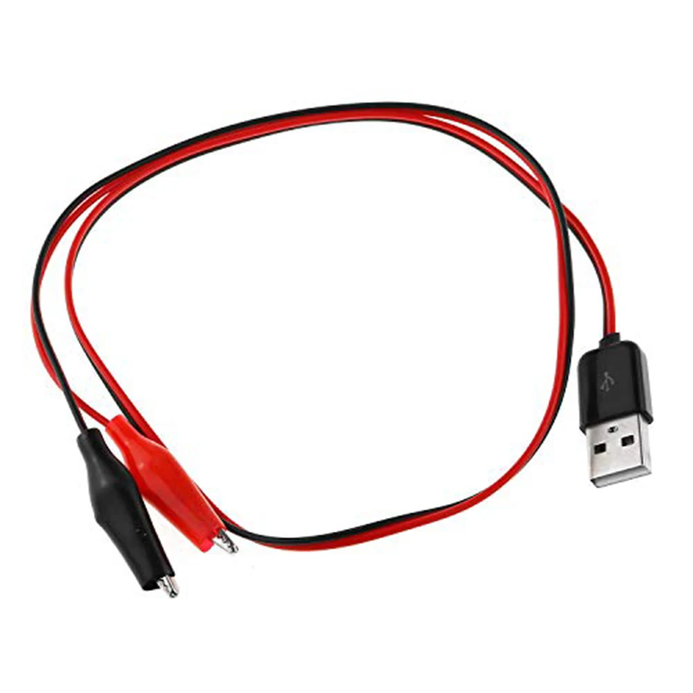 Copper Crocodile Clips Test Wire 60cm for Electronics Testing with Color Coded Red Black Wires and Secure Clips