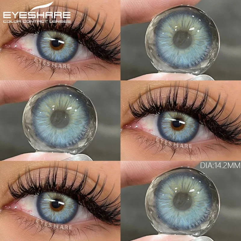 EYESHARE 1 Paar farbige Kontaktlinsen für Augen, blaue Augenlinsen, braune Schönheit, farbige Schüler, grauer Kontakt, grüne Augenkontaktlinsen, Make-up