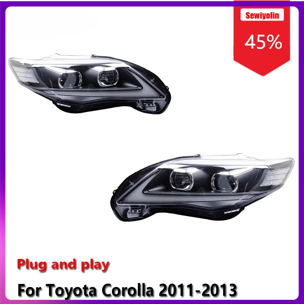 

Sewiyolin Car LED Lamp Headlight Assemblies For Toyota Corolla 2011-2013 Fog DRL Brake Turn Signal Lamp