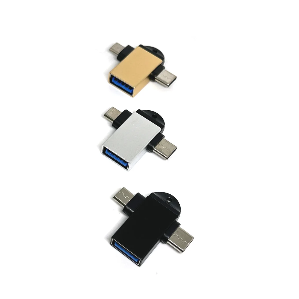 OTG Adapter Cable Lighting 2 In 1 Type C Micro Usb To Usb 3.0 Converter Android Data Transfer Adapter Type C Otg Connector
