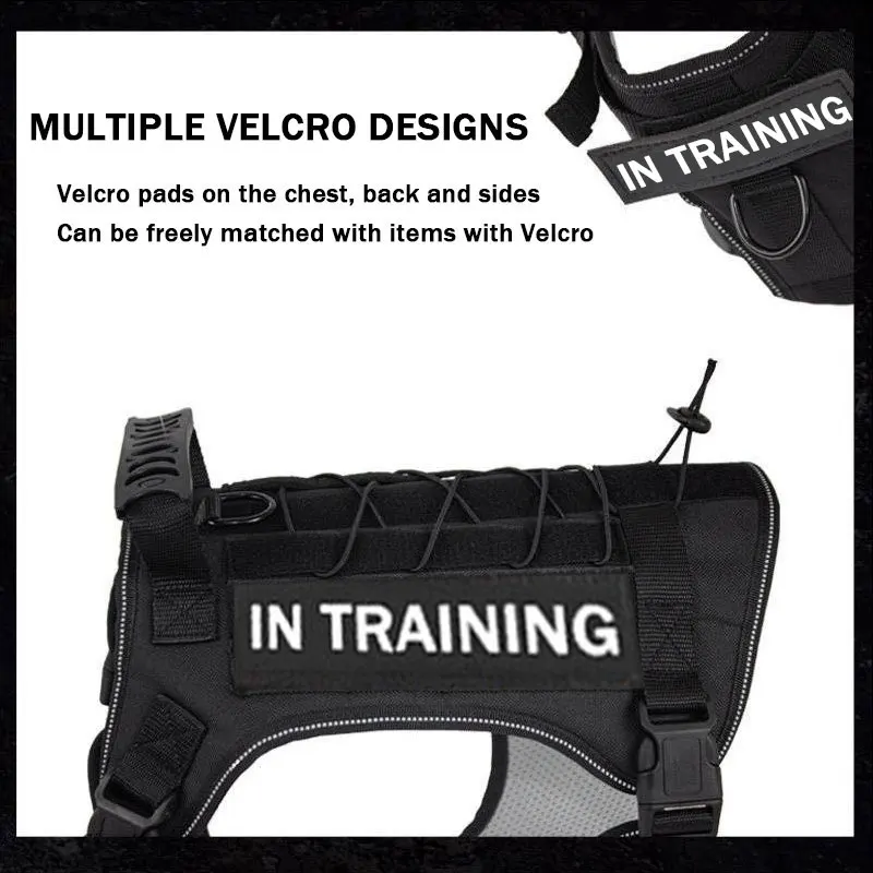 Personalized Tactical Dog Harness Military Doberman Pinscher Pet Training Vest Dog Harness and Leash Set for Small to Medium Dog