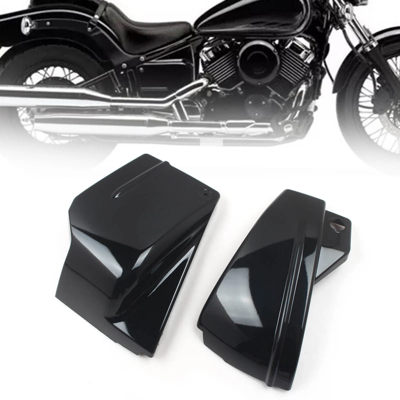 For Yamaha V-Star 650 / DragStar 650 / XVS650 / XVS650A Motorcycle Left Right Side Battery Fairing Cover ABS Plastic