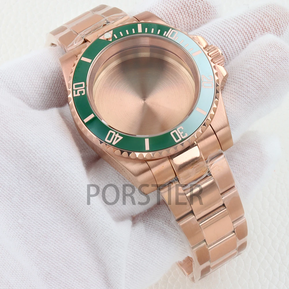 40mm NH35 Watch Case Solid 316L Stainless Steel Oyster Polished Bracelet for SUB/GMT/Yacht-Master NH34 NH35 NH36 NH38 Movement