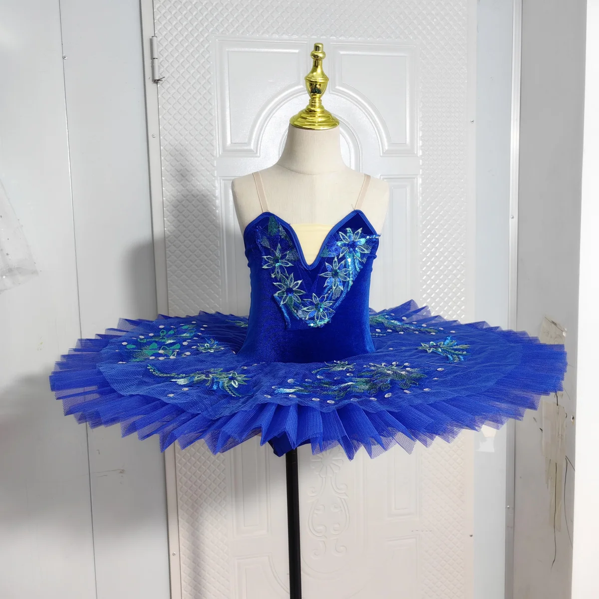 تنانير باليه احترافية زرقاء للبالغين والأطفال والرقص الشرقي للفتيات لممارسة ملابس مرحلة الأداء للأطفال