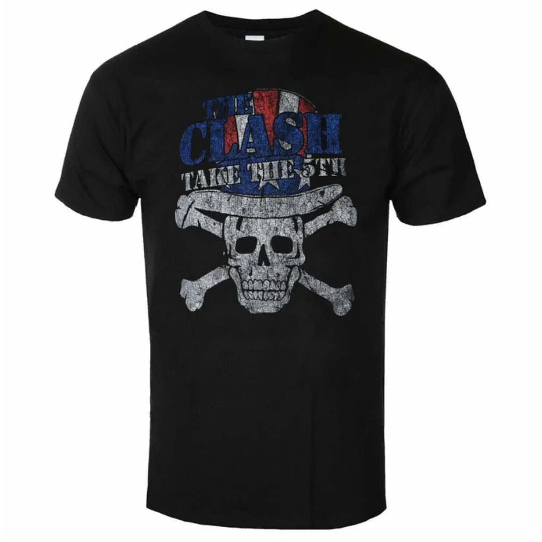 The Clash - Take The 5th Pattern-print T-shirt - Classic Hardcore Punk Band T-shirt - Suitable for Both Men and Women