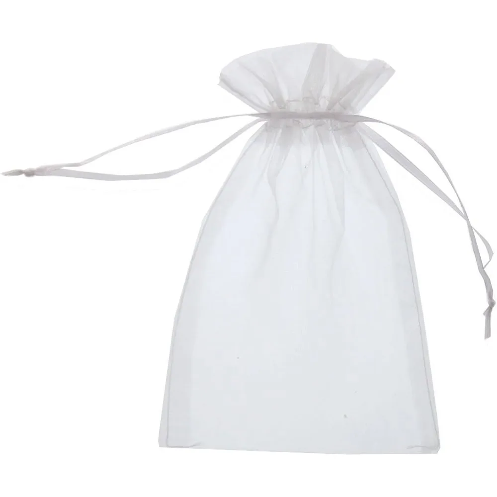 100Pcs/lot 7x9cm White Wedding Party Favor Bags with Drawstring Jewelry Gift Bags For Party Favors Christmas Pouches Wholesale