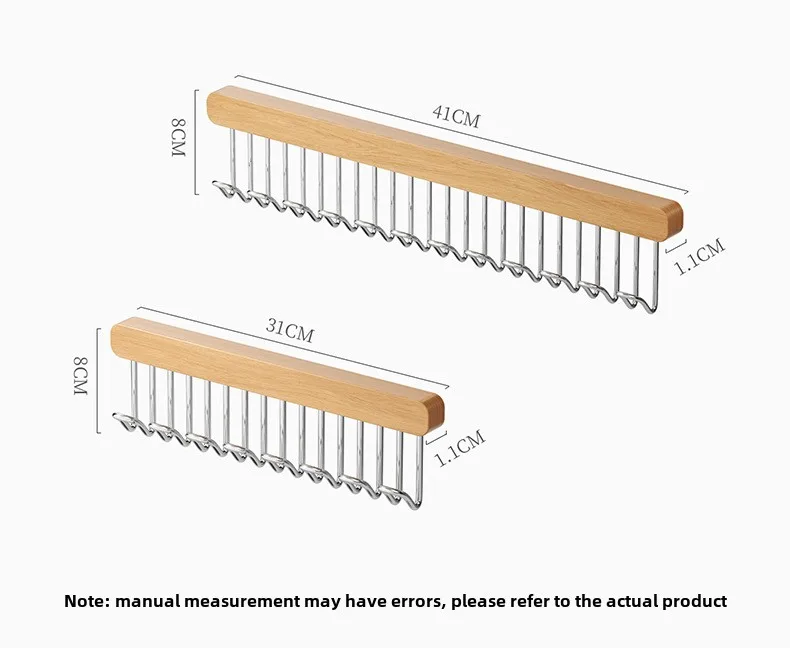 8/12 Hooks Retractable Wood Clothes Hanger Multi-functional Bra Storage Hanger Wall-mounted Wardrobe Hanger Clothes Organizer