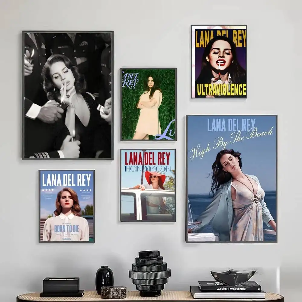 المغني لانا ديل ري الملصقات الكلاسيكية يتوهم الجدار ملصق لغرفة المعيشة زخارف للحانات ديكور جدار الغرفة