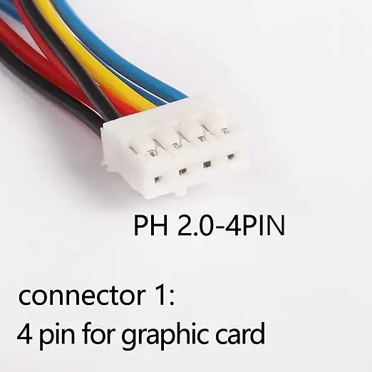 PC Graphics card 2.0 Motherboard PH2.0 4 Pin To 3/4 Pin CPU PWM Fan Adapter Cable Connector 1 to 2 Y Splitter cord Tinned Copper