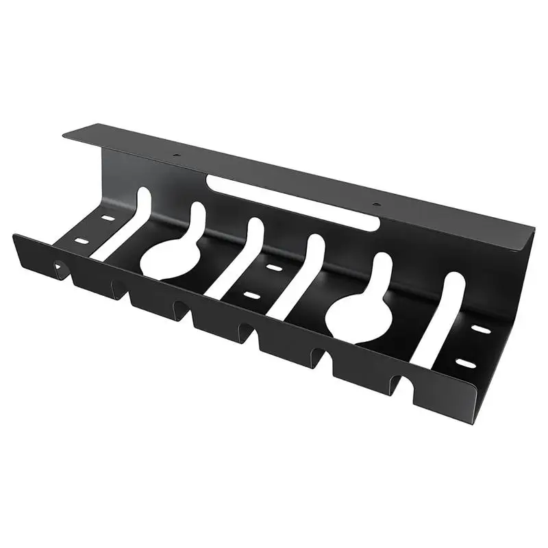 

Desk Cable Management Tray Black Under Desk Metal Cord Organizer U-Channel Screw Installation Under Desk Shelf Cable Management