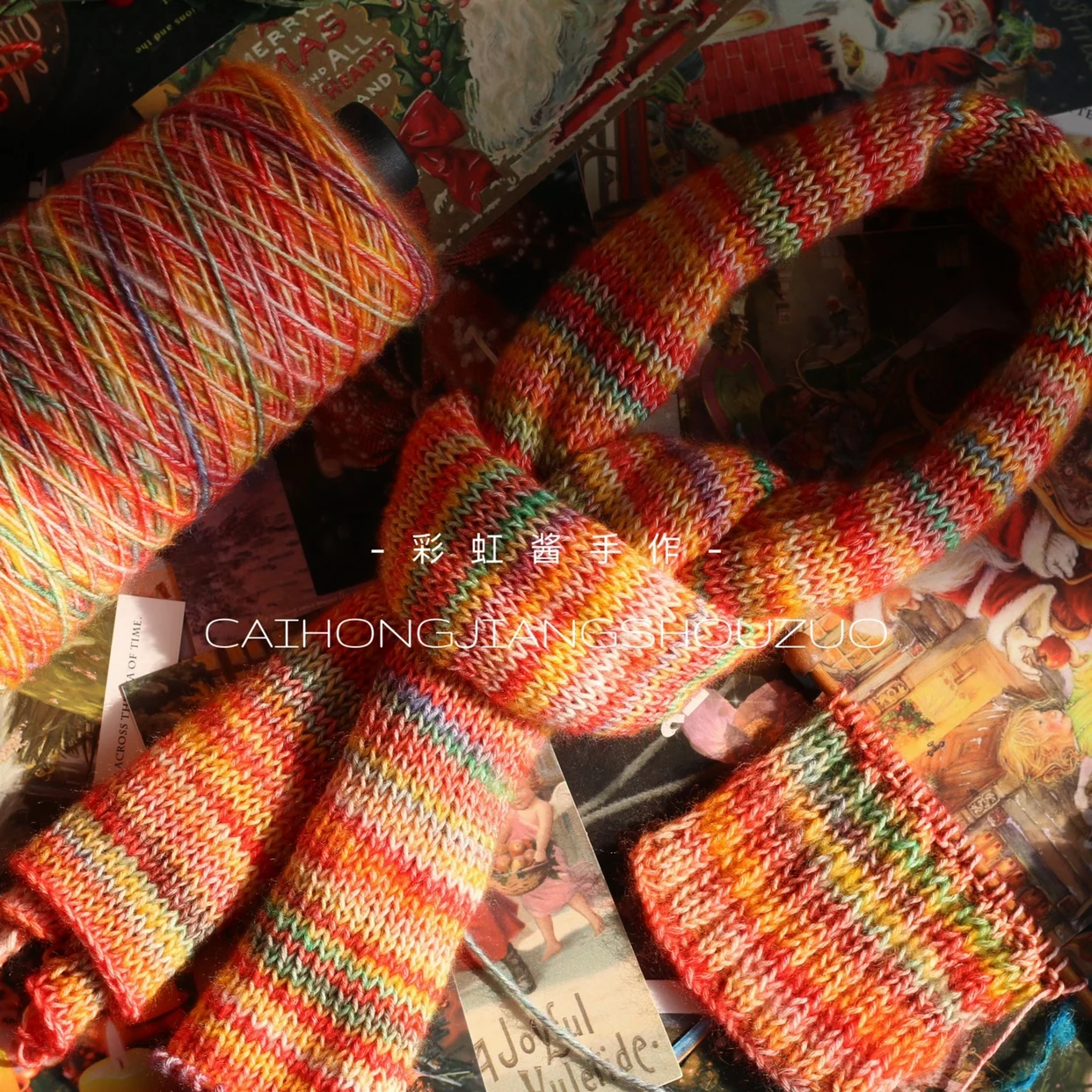 

Rainbow Sauce Handmade, New Segment Dyed Cotton Spray, Crochet Dolls, Handmade DIY Hand-woven Thread, Hat And Scarf Thread