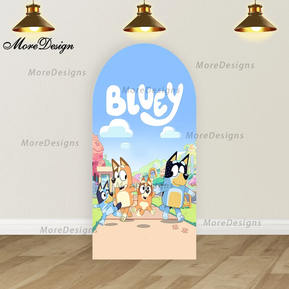 Arc de dessin animé Bluey, arrière-plan de Photo, décoration de réception-cadeau pour bébé, couverture arquée pour fête d'anniversaire pour enfants, accessoire Photo