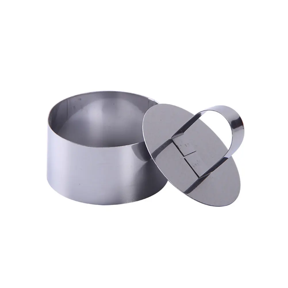 

3pcs Mousse Circle Set Round Pastry Dough Square Bake Stainless Steel Cake Mold Non Stick Easy Storage