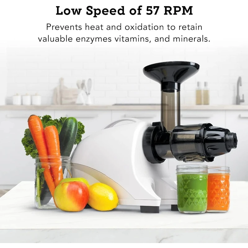 عصارة مضغ أفقية بطيئة، عصارة ضغط بارد واحدة، مستخرج عصير متعدد الوظائف، نظام محرك عالي السرعة