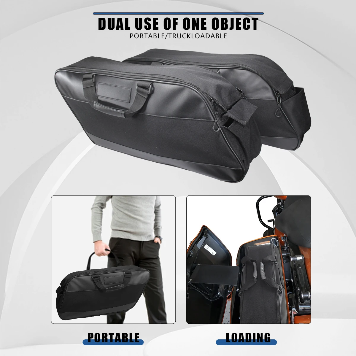 

Motorcycle Saddle Bag Luggage Rack Liner Saddlebag For Harley Touring Road King Electra Street Glide Ultra Tour FLTR FLHX 93-23