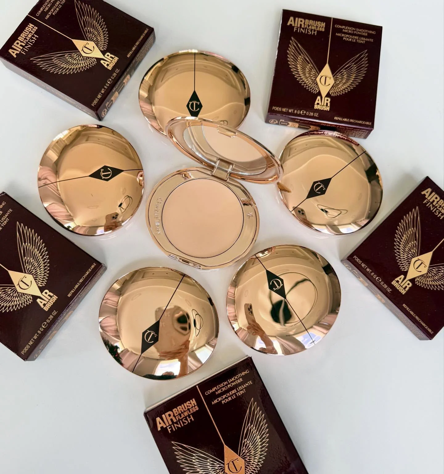 Charlotte Tilbury Air Cushion Powder Blusher Heart Shape Two Color Lightweight Shimmer Oil Control Long Lasting Colorete Polvo