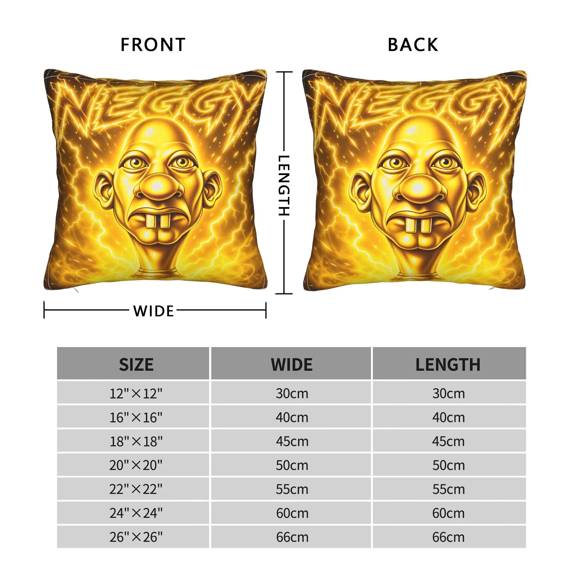 Pillow Case Neggy Golden Neggy Text Yellow Lightning Storm Custom  Pillow Cover For Living Room Chair Kawaii Pillowcases