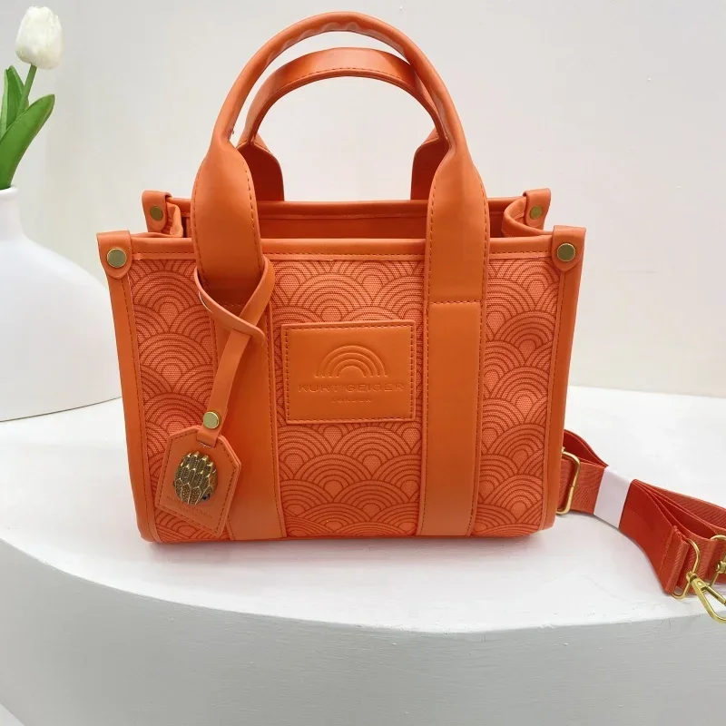 KURT GEIGER LONDON kanvas berbagai warna berkualitas tinggi selempang bahu wanita kapasitas besar tas tangan Tote kepala elang desainer selempang