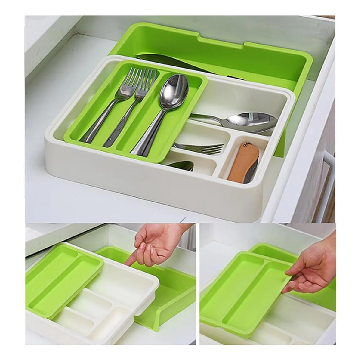 Separate Tableware Sorting Box Drawer Organizer Storage Box Knife and Fork Chopsticks Spoon Kitchen Shelf-B