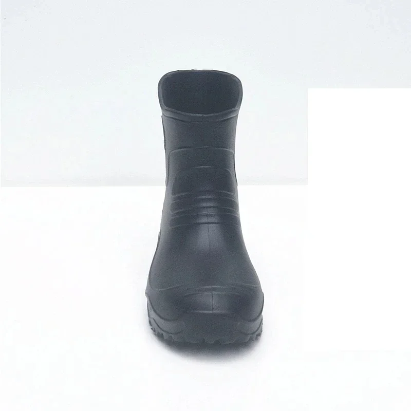 Botas de borracha masculinas tubo curto respirável botas de chuva plataforma universal inverno fogão sapatos maduros cor sólida tamanho 37-46