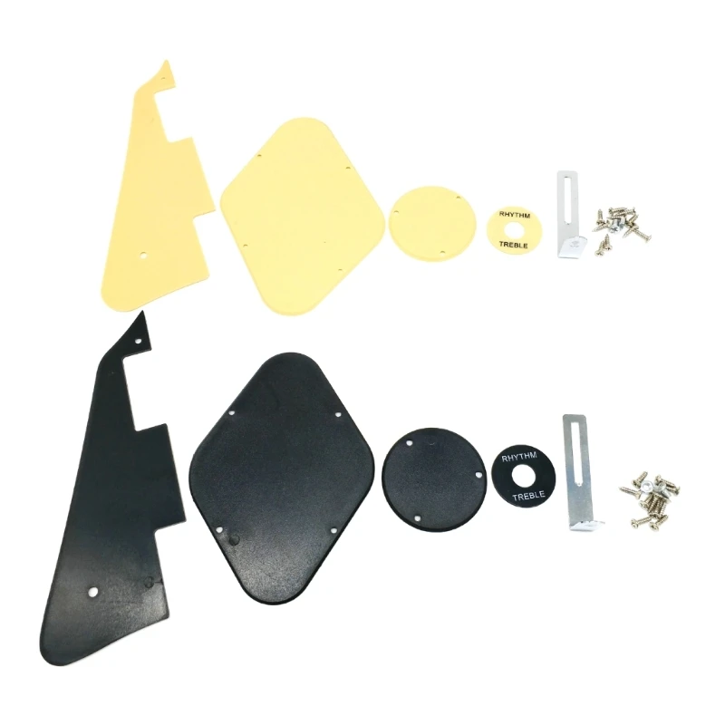 Set of Pickguard Control Backplate Selector Cover Toggle Rings Bracket Mounting Screws for Standard Guitar