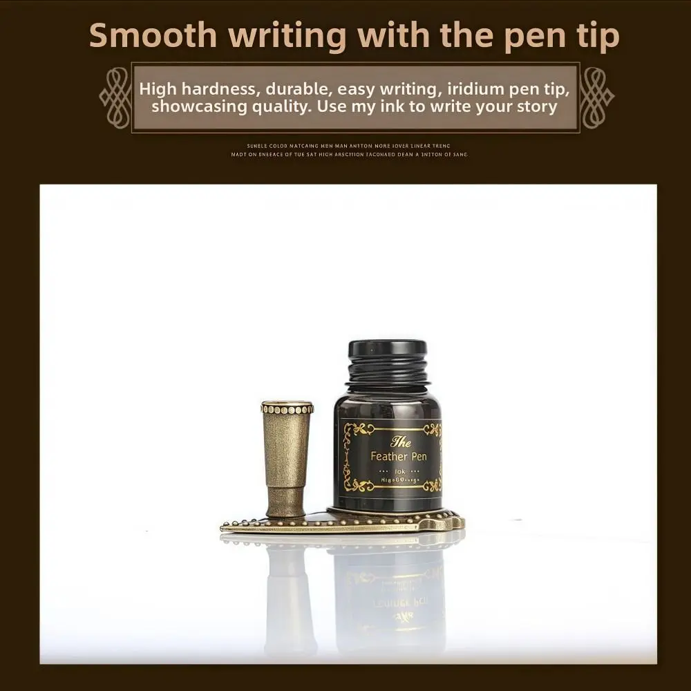 Vintage Pen and Ink Set Lightweight Exquisite Design Feather Calligraphy Pen Gift Box 15 Ml Ink Fountain Pen Set Office Gifts