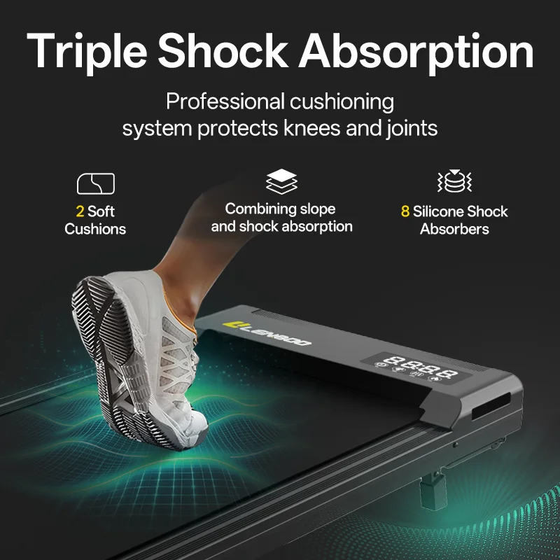 2.0HP Motor Walking Pad Treadmill Home Office Fitness Under Desk Portable  Electric Running Machine