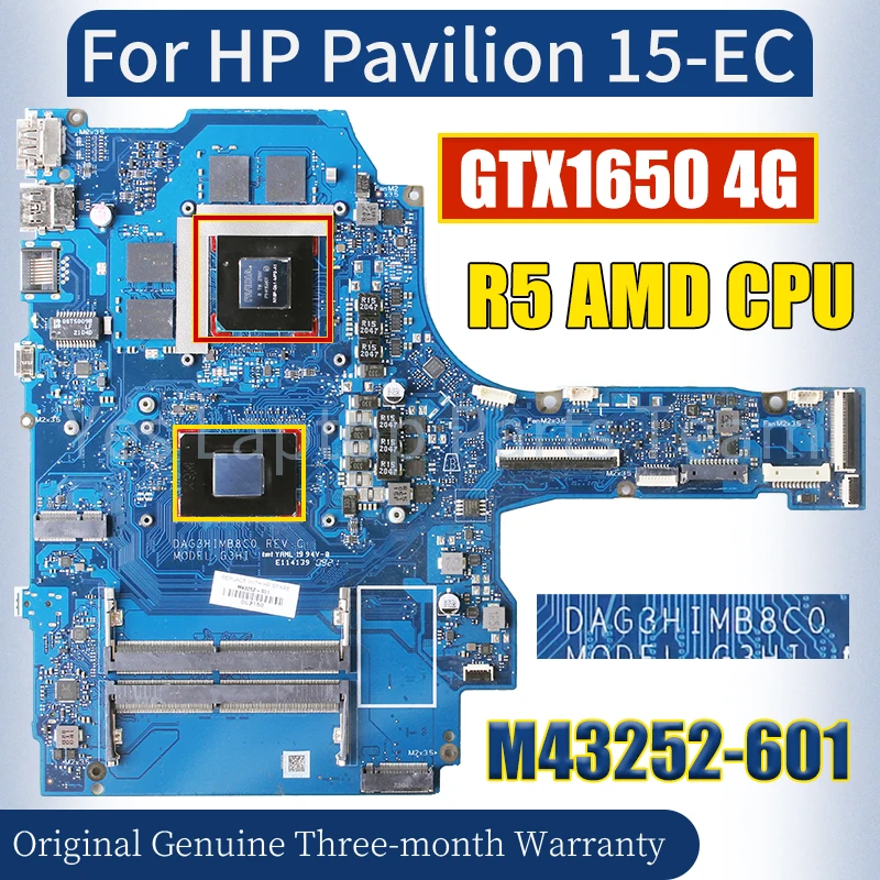 

DAG3HIMB8C0 для ноутбука HP Pavilion 15-EC, материнская плата, M43252-601 GTX1650, 4G, материнская плата для ноутбука