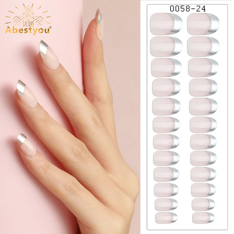 

Abestyou High Quality 24pc Stickers Unghie Semi Permanent Nails Sets Rhinestones Decals Gel Liners Nail Art Rhinestones Crystal