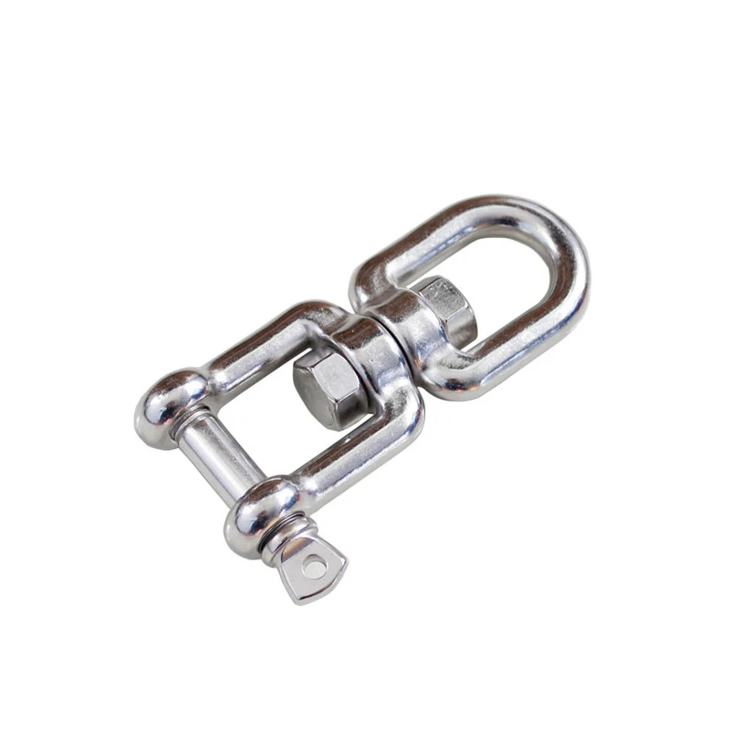 1pc Rotating Ring Carabiner One Head Detachable Unloading Hook Shackle Wire Rope Lock Chain Connecting Buckle 304SS