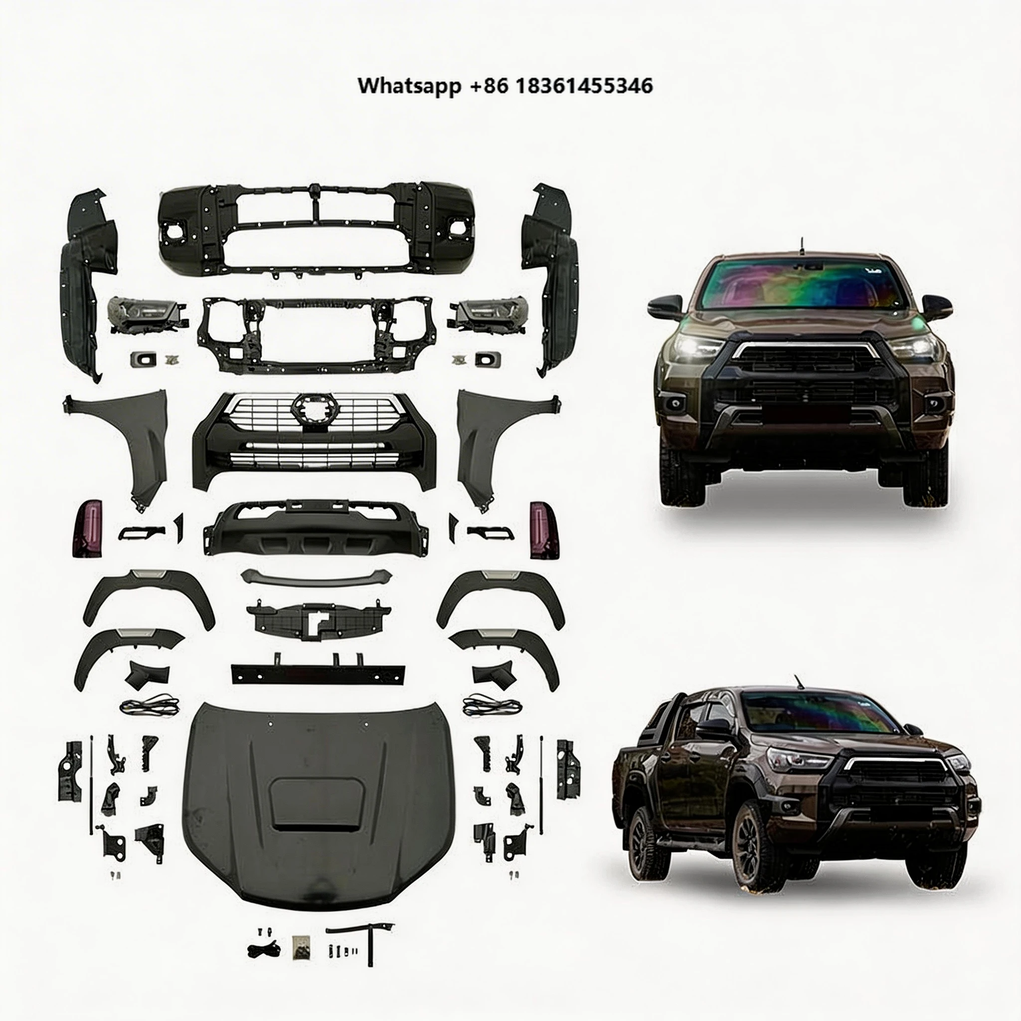 For T-oyota Hilux Vigo 2004-2008-2012-2016 High Performance Upgraded Bodykit Upgrade to ROCCO 2020 Body Kit Accessories