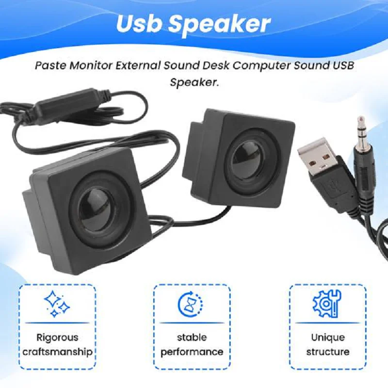 Paste Monitor External Sound Desk Computer Sound Surround  Mini USB Speaker Set DIY Desktop Speakers Set
