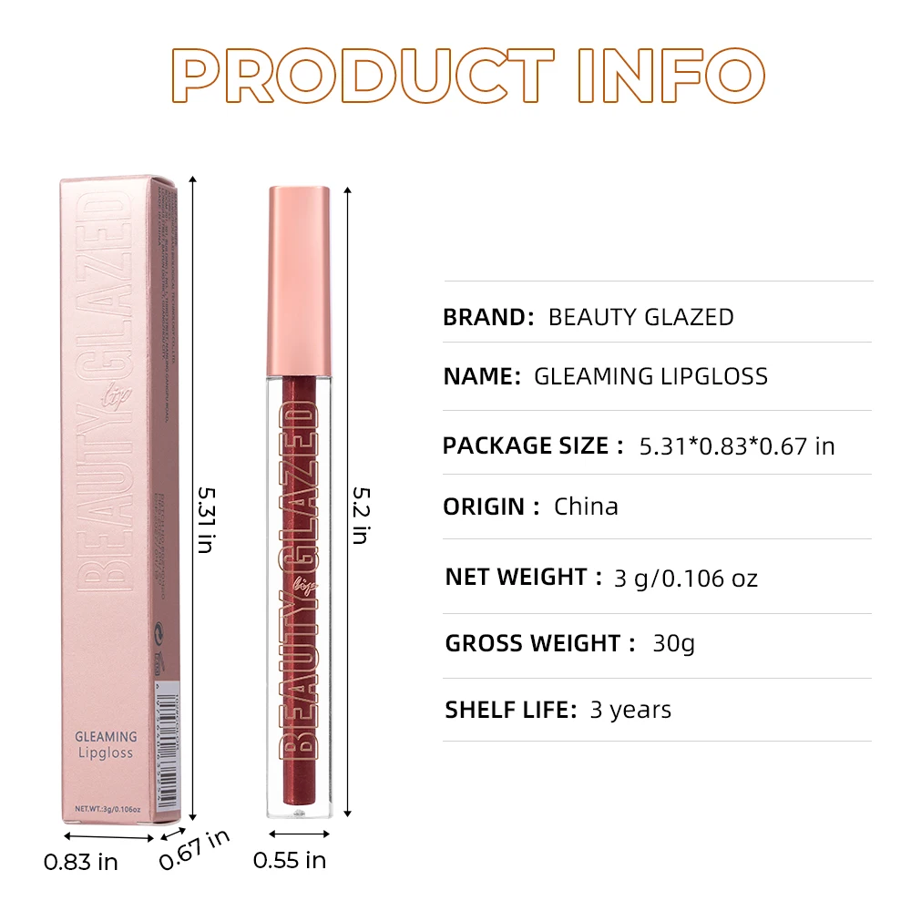 Lipgross scintillante smaltato di bellezza, tinta per labbra con glitter perlato a specchio, rimpolpante per labbra idratante, rossetto liquido con diamante luccicante sexy