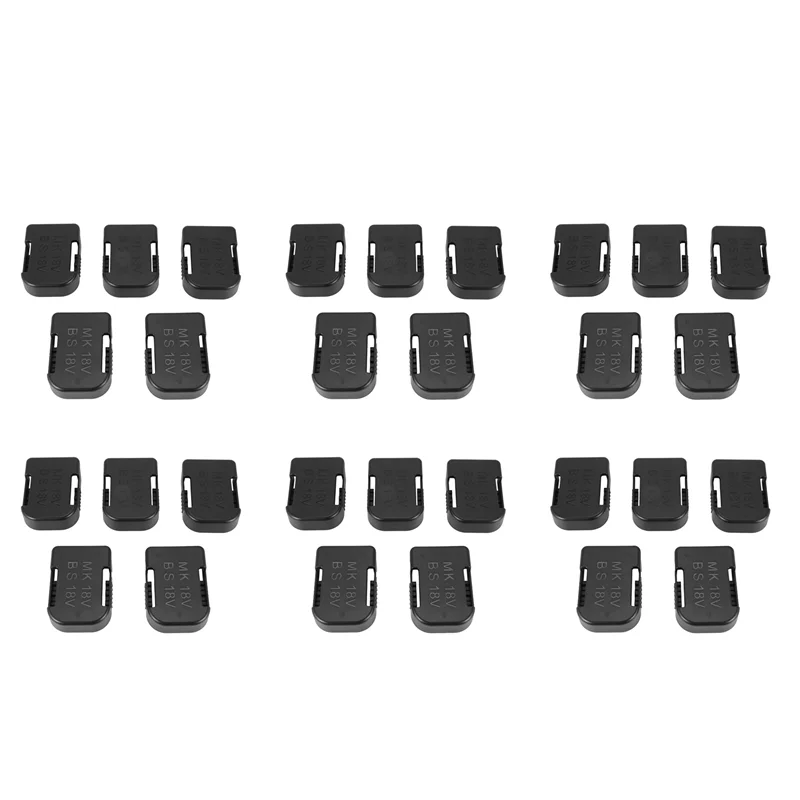 

30Pcs Battery Storage Rack Battery Holder Case For 18V Fixing Devices(Black)-AT36