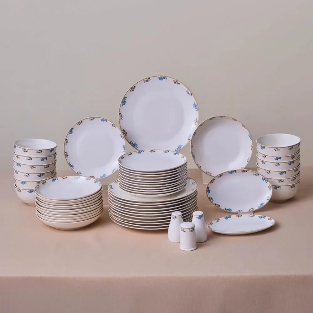 

new brillo 53-piece dinnerware sets for 12 people, modern design, new bone china dinner set, kitchen set with serving plates, t
