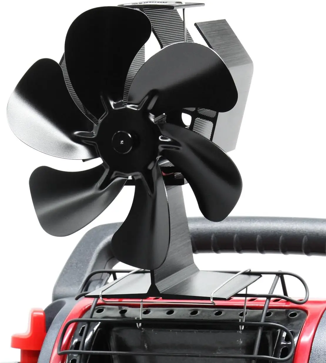 

Вентилятор для дровяной печи с тепловым питанием, 6-лопастной алюминиевый каминный вентилятор с кронштейном для печей с пропаном и гранулами, бесшумный, неэлектрический