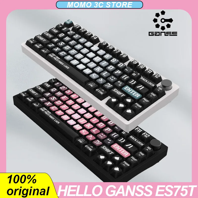 

Hello Ganss Es75t Mechanical Keyboard Wired RGB Magnetic Axis PBT Function Knob Aluminum Alloy Customized PC Gaming Keyboard