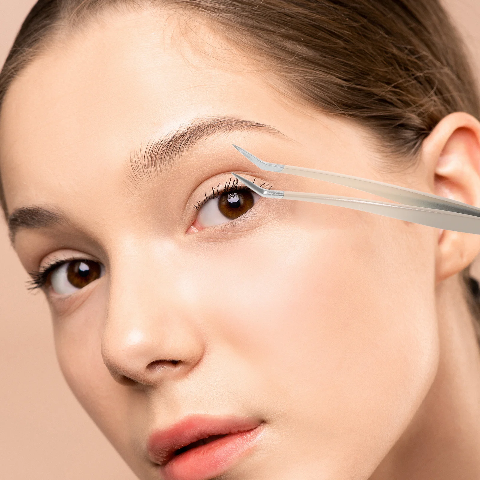 Precisie wimperpincet, gebogen gebogen punt, multifunctioneel schoonheidshulpmiddel voor toepassing van valse wimpers, dubbele ooglidsticker, make-up