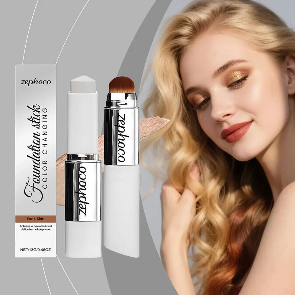 ZEPHOCO-Base en barra 2 en 1 que cambia de Color, Base facial duradera, maquillaje, corrector mate iluminador hidratante ligero