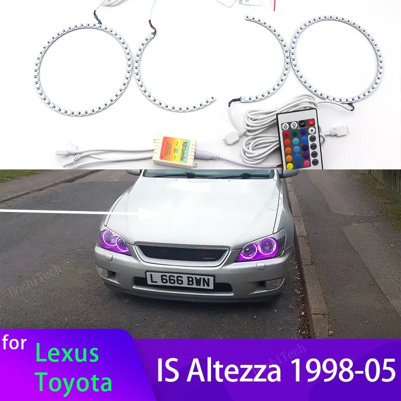 Multi-color Led Angel Eyes Kit RGB Halo Rings Daytime Light DRL For LEXUS IS200 IS300 1998-2005 for TOYOTA Altezza Gita (Japan)