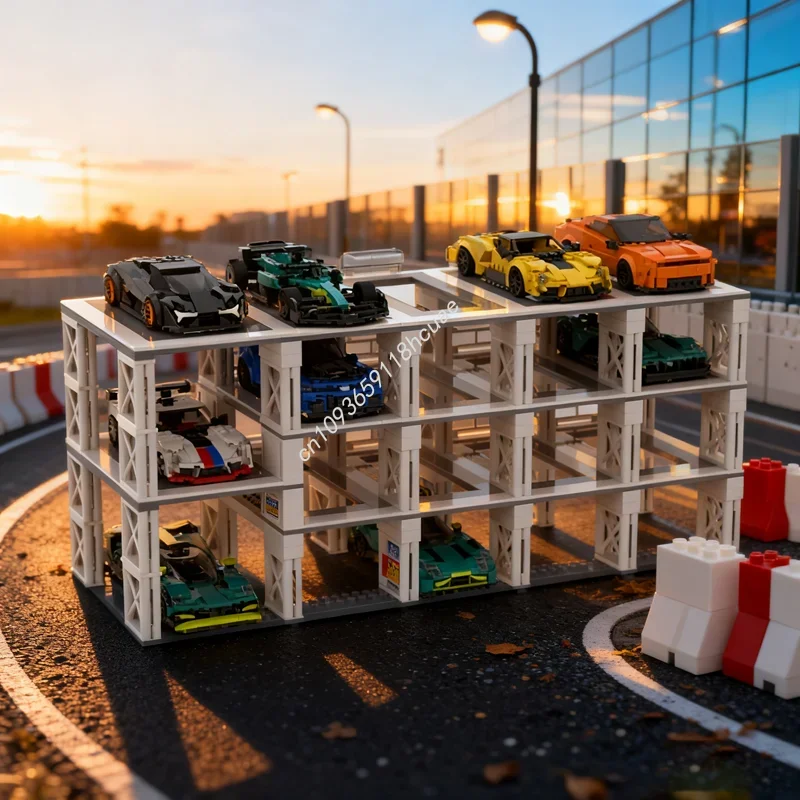 

679 шт. MOC City Champions Гараж (без автомобиля) Модель Строительные блоки Архитектура Сборка Рождественские подарки Идея «сделай сам» Развивающая игрушка