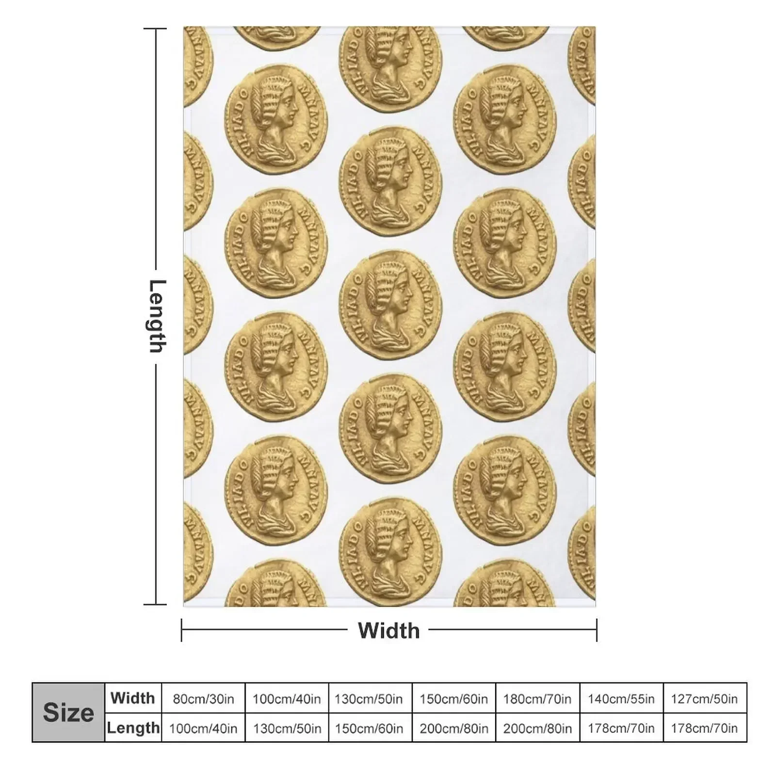 Julia Domna Gold Aureus coin Throw Blanket couch cozy soft plush fuzzy picnic outdoor blanket
