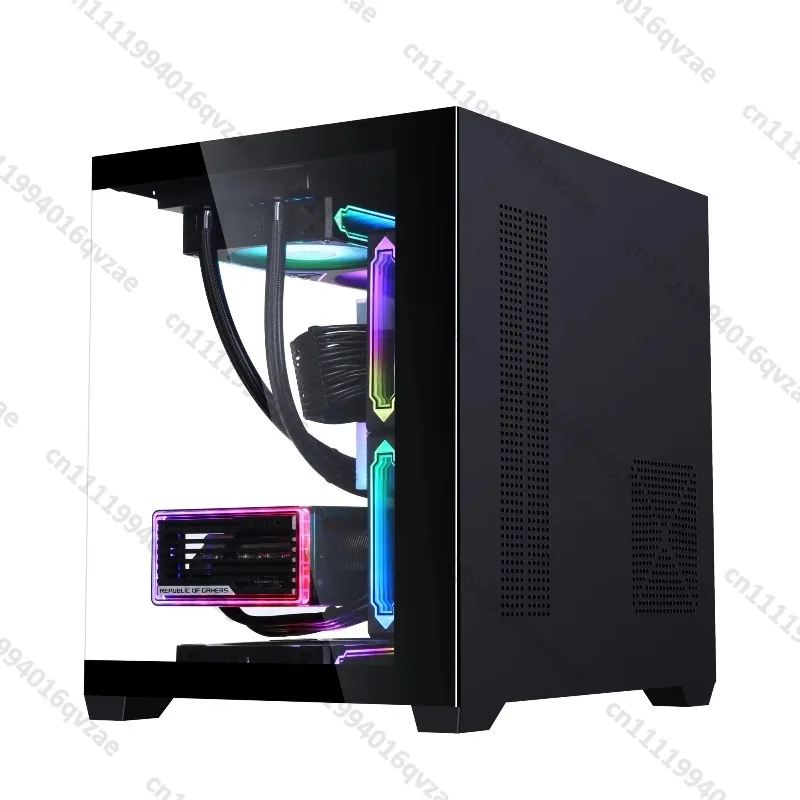 Medium Tower Gaming PC Case OEM Gaming Tempered Glass Micro Matx Itx with ARGB PC Fan, Black M275 Matx PC Case