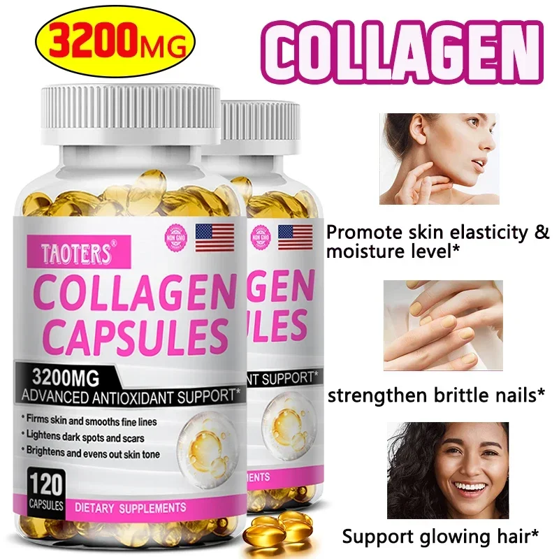 Powerful Collagen + Glutathione Capsules - Skin Joint Hair Nail Health Support Nutritional Supplement for Men and Women