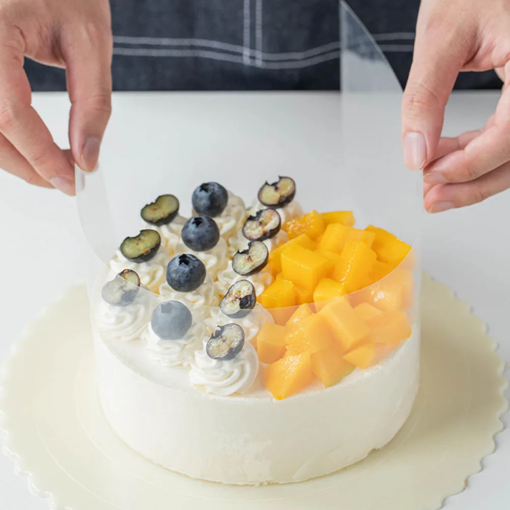 

3 Rolls 8cm Transparent Cake Collar Baking Supplies Decorations DIY Mousse Wrapping Practical Graduation Party