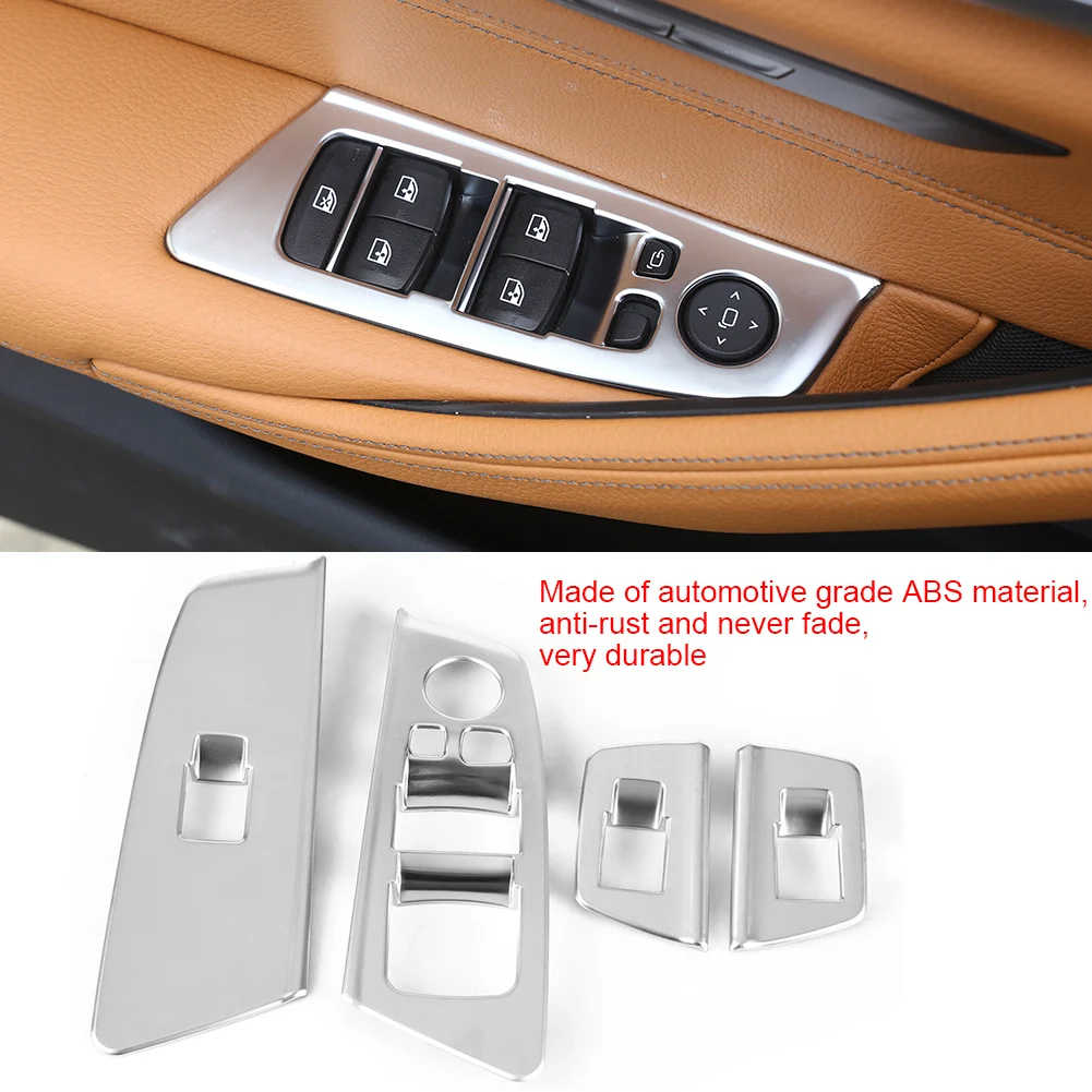 Window Switch Button Trim Car Window Switch  Button Frame Cover Trim for  5 series G30 2017-2018 Window Button Trim